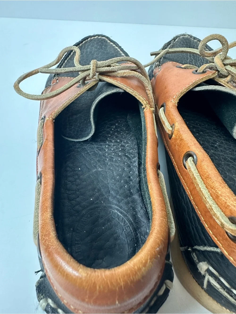 Dooney & Bourke Black and Brown Leather Men’s Boat Shoes